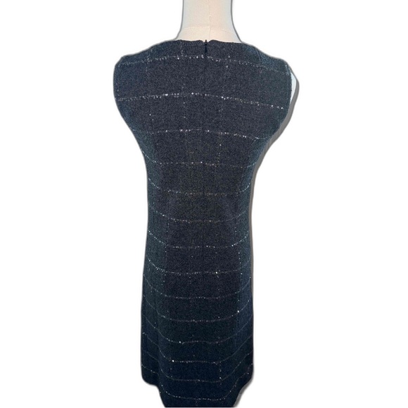 Amina Rubinacci Cashmere Sequined Knit Mini Dress Black Size 40 (4-6) - Picture 4 of 9